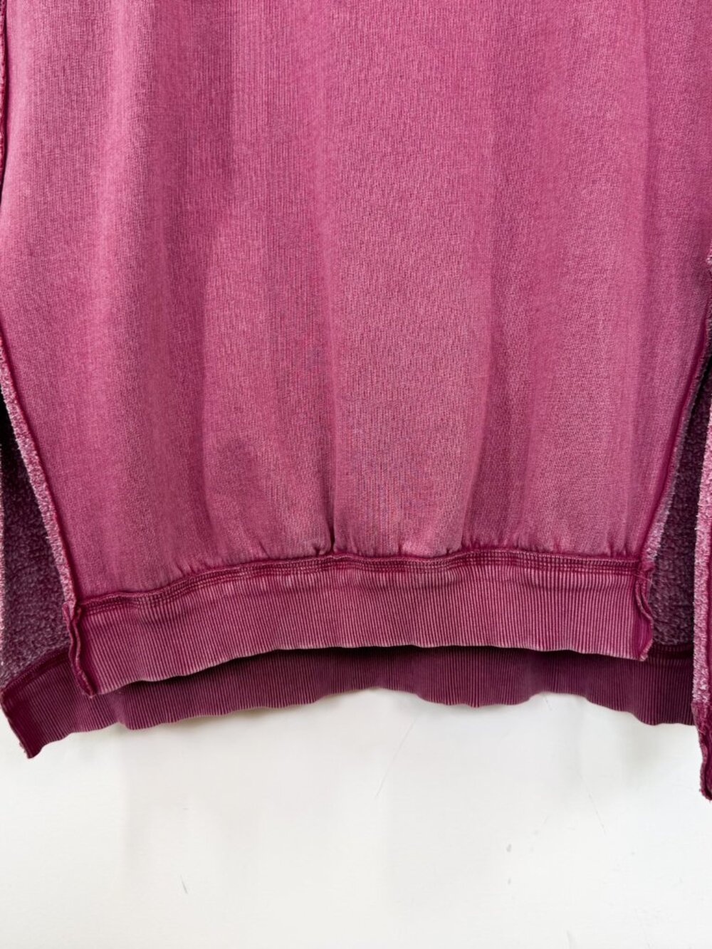 We The Free Shelli Long Tunic Midi Sweatshirt Dress Rhododendron Berry Pink Med - Picture 8 of 9